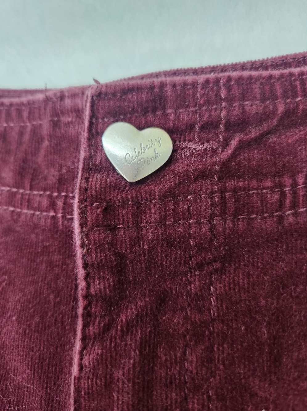 Vintage-inspired High Waisted Burgundy Corduroy Wide Leg Pants 5(27) - Picture 6 of 13